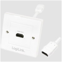 Priza HDMI de perete, conectori 1x port HDMI mama, retail, culoare: Alb, LOGILINK (AH0014), LOGILINK