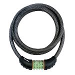 Antifurt Master Lock cablu spiralat cu cifru iluminat 1.8m x 12mm, Negru