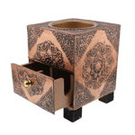 Cutie din lemn pentru depozitare si fumigatie model metalic - 10cm, StoneMania Bijou