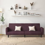 Canapea extensibilă cu 2 locuri, violet, material textil