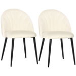 Set 2 scaune pentru camera de zi, tapitate, design nordic si ergonomic, antizgarieturi si antiderapante, Bej 52x54x79cm HOMCOM | Aosom RO, HOMCOM