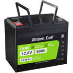 LiFePO4 Baterie 12V 12,8V 60Ah, Green Cell