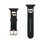 Curea Karl Lagerfeld, Karl and Choupette Watch Strap pentru Apple Watch 42/44mm, Silicon, Negru
