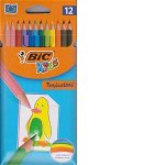 Creioane colorate 12 culori Tropicolors, 