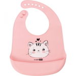 Baveta moale, Din silicon, Cu buzunar, FreeON, 31 x 24 cm, Cat Pink