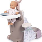 Valiza multifunctionala pentru papusi Smoby Baby Nurse 3 in 1 maro, Smoby