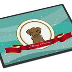Caroline`s Treasures Ciocolata Labrador Merry Christmas Door Mat, covor interior sau în aer liber Bine ati venit Mat 2 Multicolore 36L x 24W, 