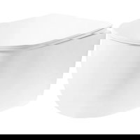 Toaleta suspendata, Rea, Eddy turbo tornado, Alba, Suspendata, Ceramica, Ovala, Inaltime 320 mm, Lungime 525 mm, Latime 36 cm, Capac cu inchidere lenta, Sistem de spalare tornado