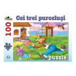 Noriel Puzzle cu Povesti - Cei trei purcelusi, 100 de piese Noriel Puzzle cu Povesti - Cei trei purcelusi, 100 de piese