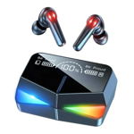 Casti Bluetooth Pentru Gaming Techstar® M28, Bluetooth 5.1, Microfon, Control Prin Atingere, Indicator LED, Rezistente La Apa, Potrivite Pentru Jocuri Video/Fitness/Birou, Carcasa Magnetica, Negru, 