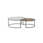 Set 2 masute cafea, Metal, Negru, Daian,