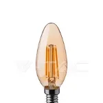 Bec LED 4W Filament  E14 Lumânare Răsucit 3000K, V-TAC