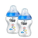 Tommee Tippee Closer To Nature Anti-colic Ollie and Pip biberon pentru sugari Slow Flow 0m+ 2x260 ml, Tommee Tippee