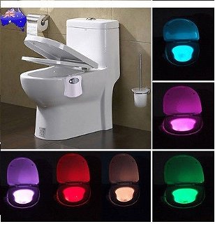 Lampa cu LED si lumina multicolora ideala pentru iluminatul WC-ului pe timp de noapte