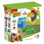 Set constructie Unico Animale Salbatice colorate 56 piese