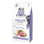 Brit Care Sterilized Weight Control, Rață și Curcan, hrană uscată fără cereale pisici sterilizate, managementul greutății, 7kg, Brit Care