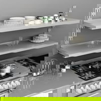 Etajera de perete cu 2 rafturi, VIDAXL, Otel, 150 x 30 cm, 9 Kg, Gri