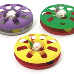 FLAMINGO Jucărie pentru pisici Cerc (24 cm) cu minge şi şoricel, diferite culori, Flamingo