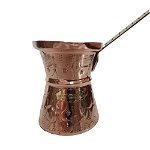 Ibric Cafea din Cupru Solid Gravat, 580ml, Maner Bronz, ExtraAroma N10, Mediterranean Art