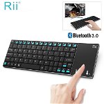 Tastatura Smart TV Rii i12+ multimedia Bluetooth cu touchpad 3.8 inch, full qwerty, Rii tek