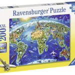 Puzzle harta lumii 200 piese ravensburger, Ravensburger