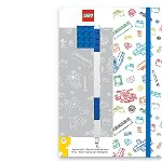 Agenda lego si pix cu gel albastru, Lego