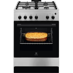 Aragaz Electrolux LKG604013X, Gaz, 4 arzatoare, Sistem de siguranta, Aprindere integrata, Autocuratare catalitica, Timer, Grill, Rotisor, Clasa A, 60 cm, Inox