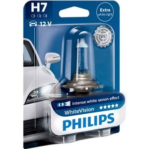 Bec auto cu halogen pentru far Philips H7 White Vision, 12V, 55W, 1 Buc