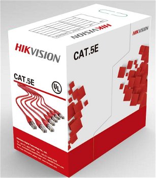 Cablu U/UTP cat. 5E Hikvision, DS-1LN5E-S, 4x24AWG, material cupru integral, ANSI/TIA-568-C.2 PVC, cutie 305 metri., HIKVISION