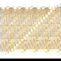 Paravan de camera sculptat manual VIDAXL, 5 panouri, 200x165 cm, mango, gri