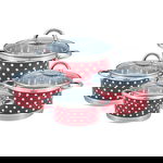 Set de oale cu buline din inox Bohmann 8 piese 2.6L 3.6L 4.7L 6.1L compatibile si cu inductie BH 7626-08