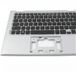 Tastatura Dell Inspiron 11 3148 neagra cu Palmrest argintiu, Dell