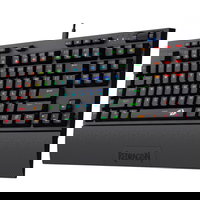 Tastatura gaming mecanica Redragon Broadsword neagra iluminare RGB