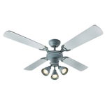 Ventilator de tavan 50W, 3xGU10, 3 trepte viteza, 4 palete, IP20, 15mp, Harvey, Globo