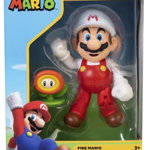 Figurina Super Mario Bros Mario Fire Flower, 10cm