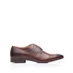 Pantofi eleganti barbati din piele naturala, Leofex - 115-2 ciocolata box, Leofex
