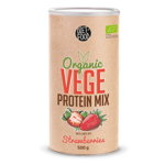 Mix de proteine vegane cu capsuni Diet Food, bio, 500g, Diet Food