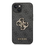 Husa iPhone 14 Plus Guess Leather 4G Metal Logo Grey