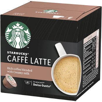 Capsule cafea Starbucks Caffe Latte by Nescafé Dolce Gusto, 12 capsule, 121.2g, Starbucks