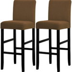 Set de 2 huse de protectie pentru scaune Lansheng, poliester/spandex, caramel, 40 x 42 x 35 cm