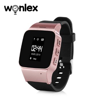Ceas Smartwatch Pentru Adulti / Varstnici Wonlex EW100 cu Functie Telefon, Localizare GPS, SOS – Roz sidefat, Cartela SIM Cadou
