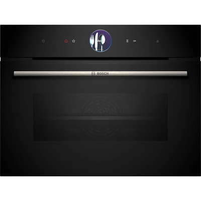 BOSCH Cuptor cu abur compact incorporat Bosch CSG7361B1 Series 8, 47l, 21 moduri de gatit, TFT TouchDisplay Plus, EcoClean Direct, clasa energetica A+, Negru, BOSCH