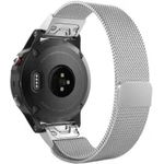 Curea iUni compatibila cu Garmin Fenix 7X / 6X / 5X Plus / 5X / 3 HR / 3, 26 mm, Milanese Loop Strap Silver, iUni