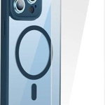 Set Baseus husă + sticlă Baseus Frame MagSafe Apple iPhone 14 Pro Max (albastru), Baseus
