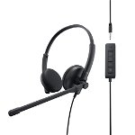 Dell Pro Stereo Headset WH1022, CONNECTIVITY: Wired, USB-A / 3.5 mm stereo jack, CABLE LENGTH: 1.5m, PRODUCT WEIGHT: 121g, FREQUENCY RANGE: 20 Hz - 20 KHz, MICROPHONE FREQUENCY RANGE: 150 Hz-7 KHz, , Microphone Noise Canceling: Yes, Earpad Material: Leat, DELL