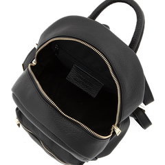 Lia Biassoni, Rucsac din piele cu buzunar exterior, Negru