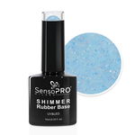 Shimmer Rubber Base SensoPRO Milano - #50 Azure Confetti, 10ml, SensoPRO Milano
