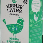 Ceai MORINGA si MENTA eco-bio, 15 plicuri, Higher Living, Higher Living