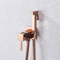 Dus Igienic Baie pentru Bideu sau WC, Mixer apa Calda si Rece, Finisaj Auriu Rose, Incastrabil, BisDesign