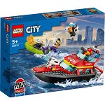 LEGO City. Barca de salvare a pompierilor 60373 144 piese, Lego